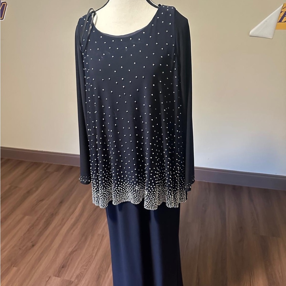Navy blue evening gown